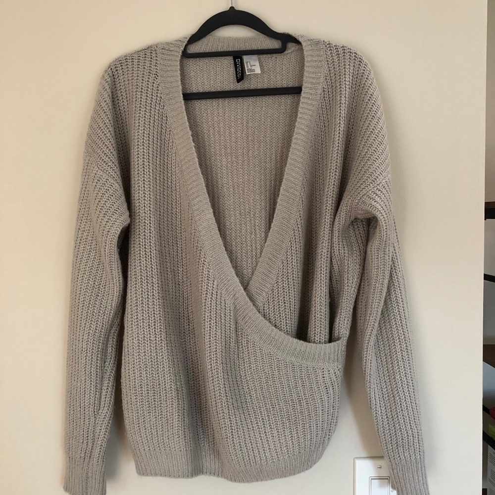 Super soft criss cross deep V sweater